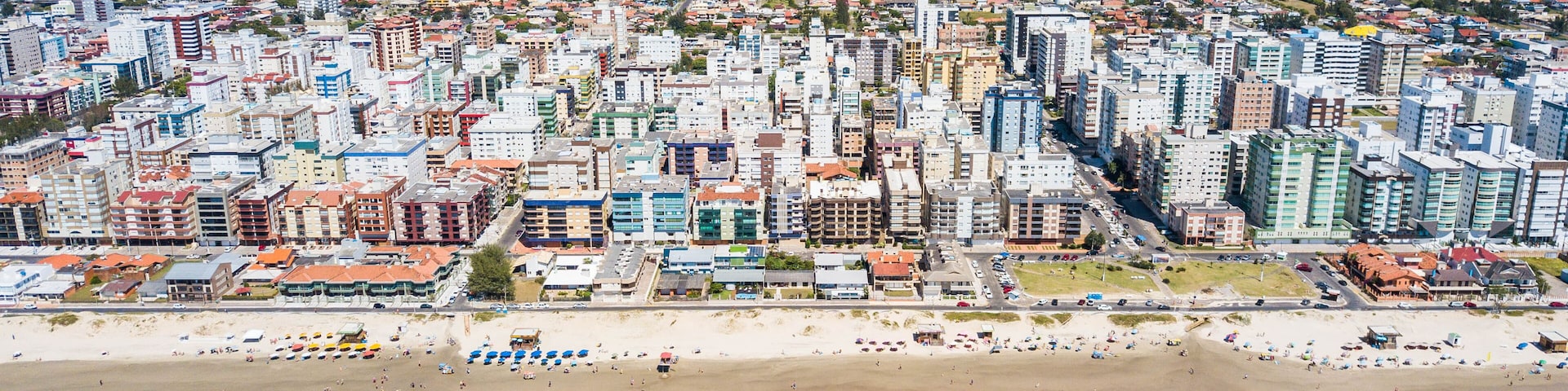 Capão da Canoa - RS. Aerial view of the beach and city of Capão da Canoa in the state of Rio Grande do Sul, southern Brazil