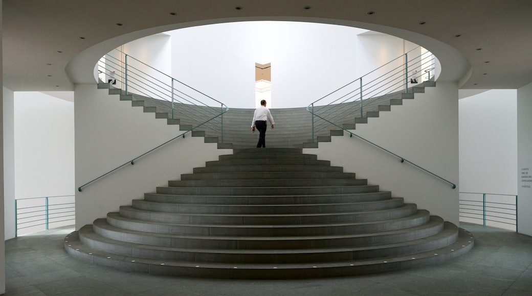 Bonn Arts Museum showing interior views as well as an individual male