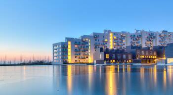 Residential area in Orestad district in Copenhagen