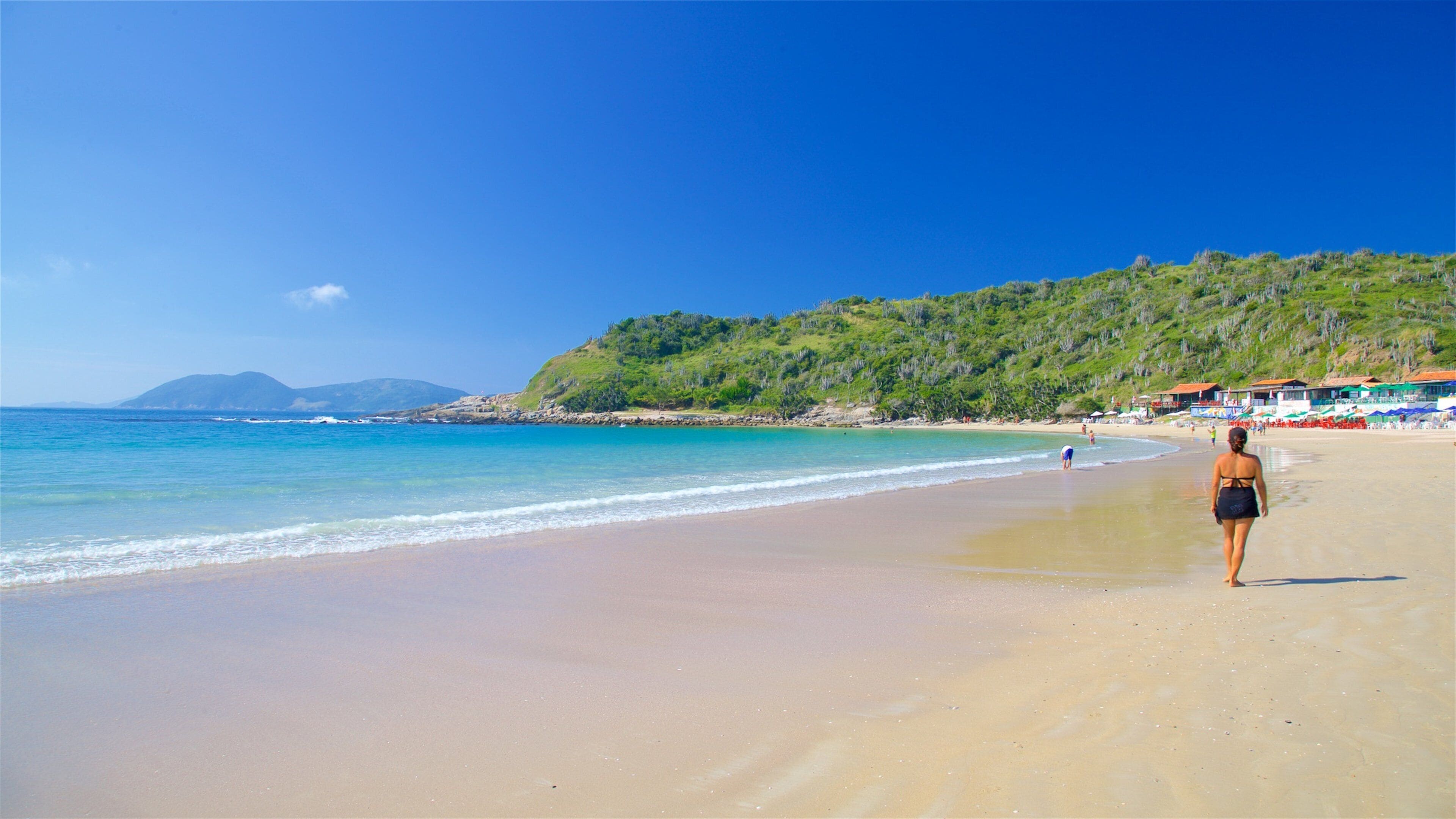 Conchas Strand og byder på udsigt over kystområde, en strand og en kystby