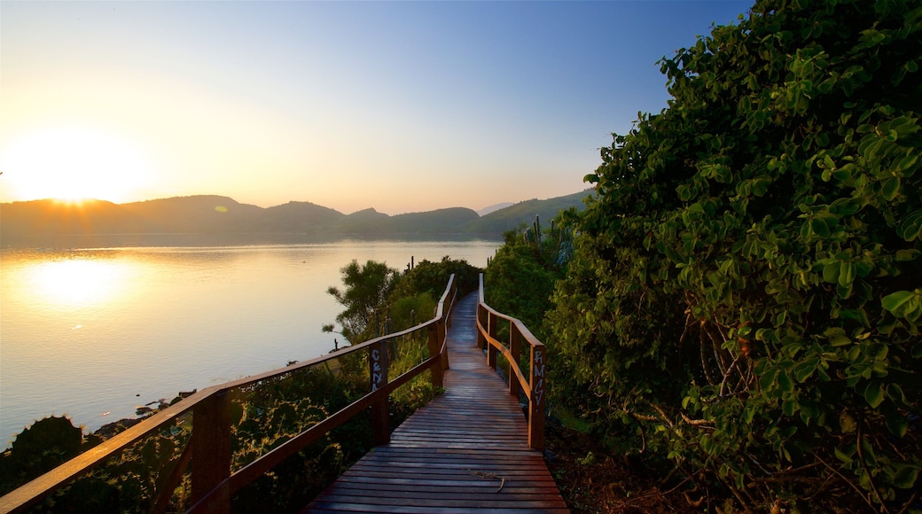 Arpoador Mount showing a sunset and general coastal views