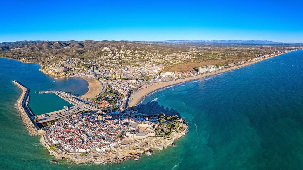 Aerial View of Massive Vehicle Shipping Yard and RoRo Terminal at Port Sagunt, Spain