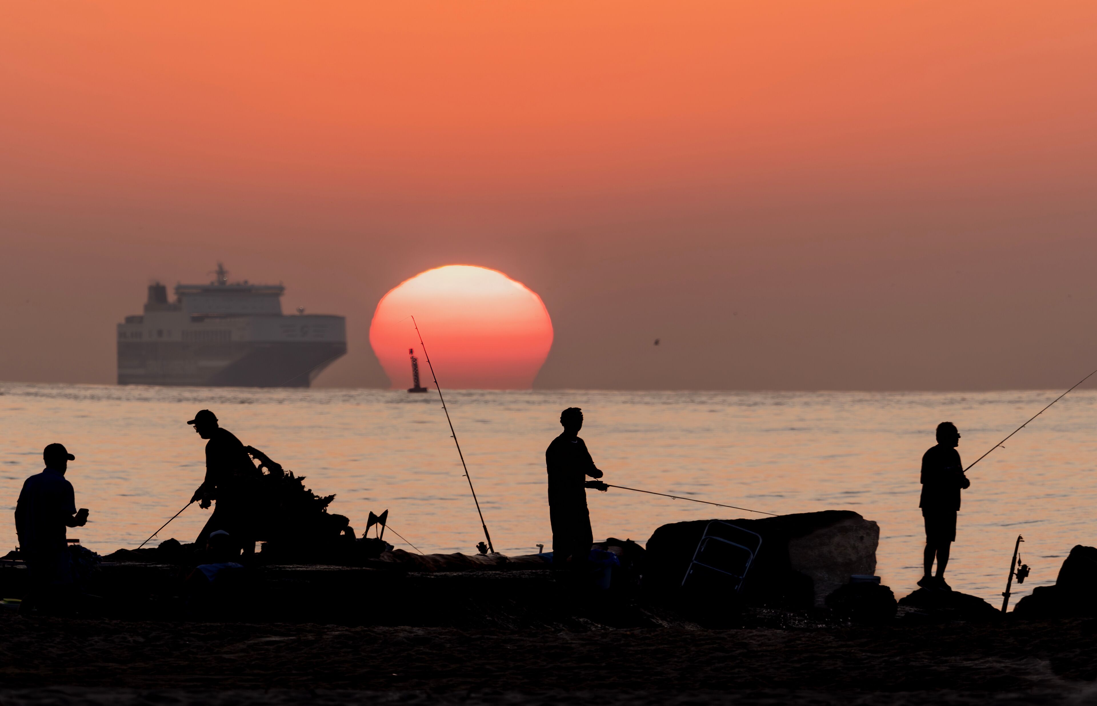 Sunrise at the port of Pinedo (Valencia, Spain)