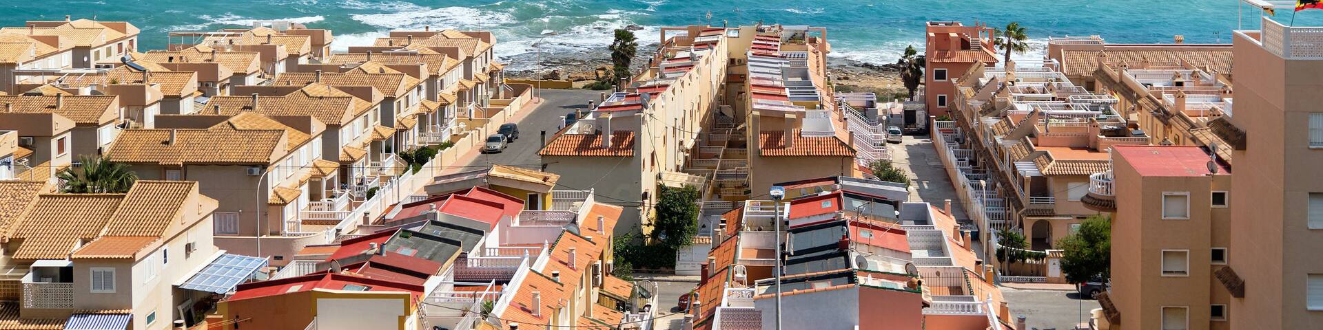 Coastal houses of Miramar district, Torrevieja, Spain