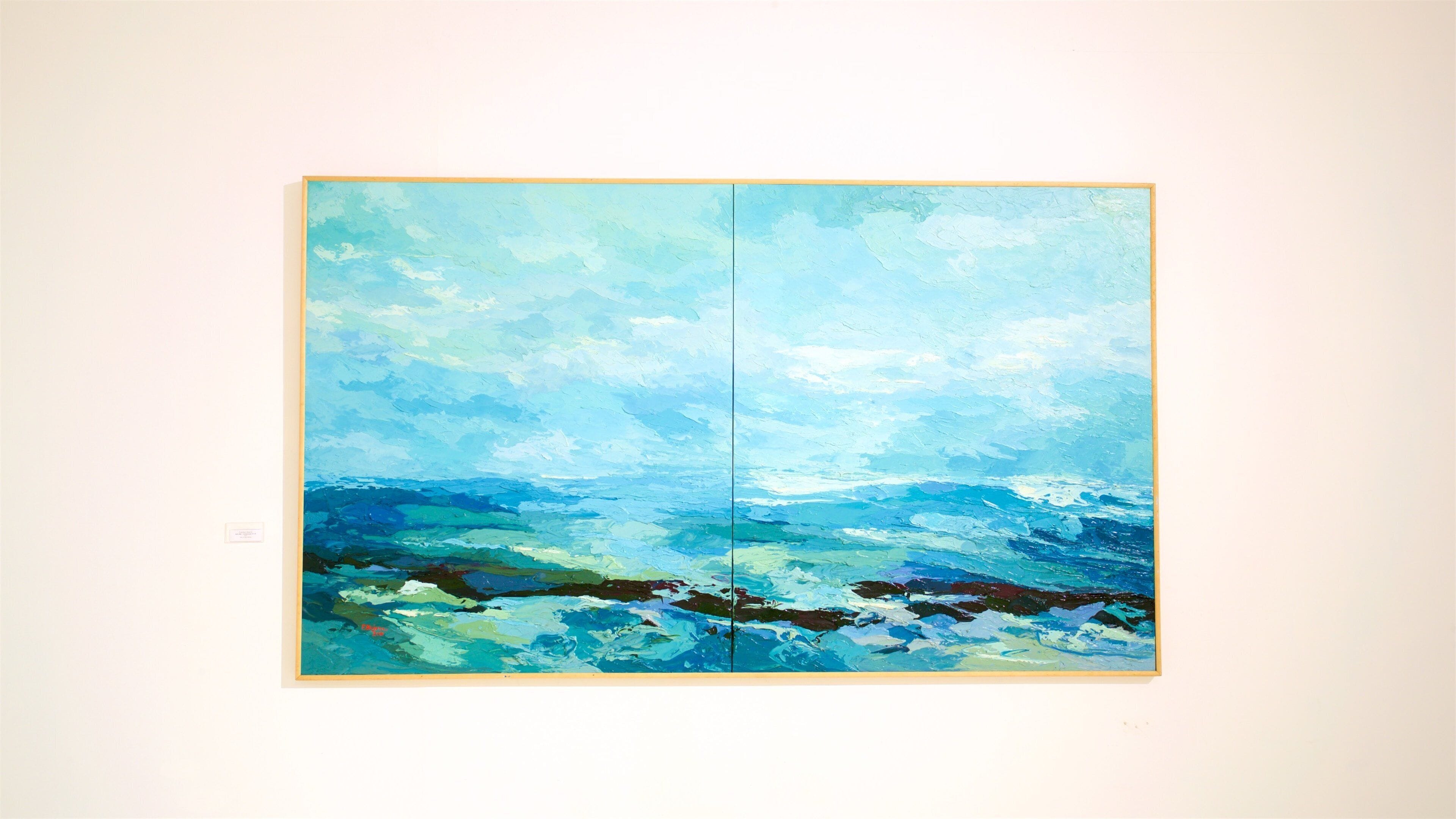 Museo de Arte Contemporáneo que incluye vistas interiores y arte