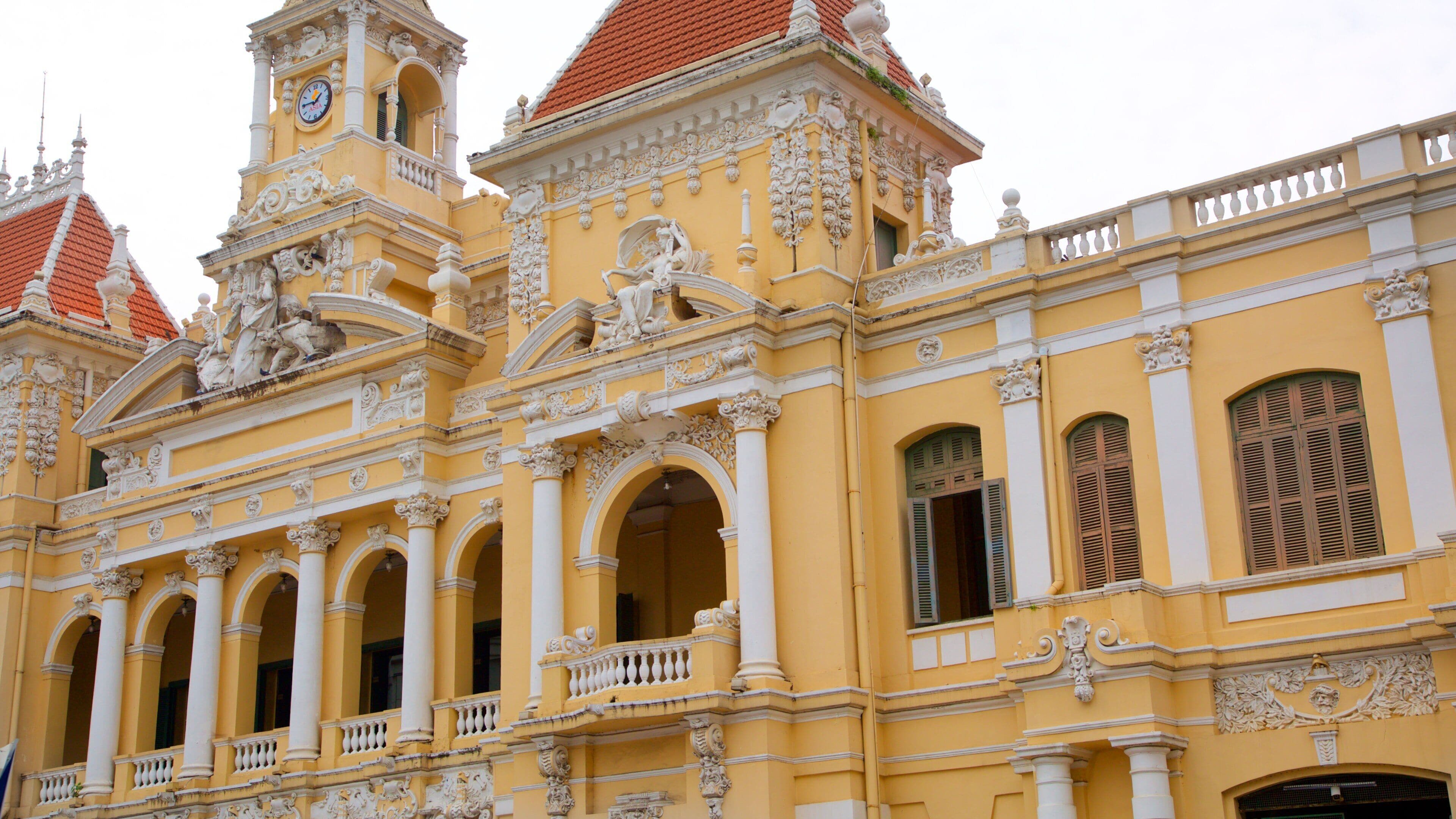 Ho Chi Minh-byen rådhus som viser historisk arkitektur