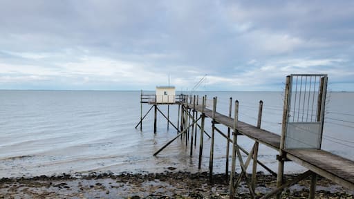 Indissociables des paysages de la Charente-Maritime, des cabanes en bois appelées carrelets perchées au-dessus de l’océan se dressent sur le littoral, ouvertes sur l’immensité de l’Atlantique