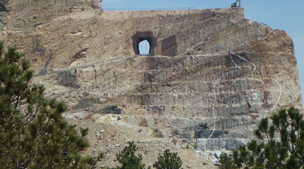This sculpted will be the worlds largest mountain carving. A dedication to Crazy Horse the great warrior of the Teton Sioux. Sculptor Korczak Ziolkowski began carving the memorial in 1948, requested by Cheif Henry Standing Bear & other Lakota elders. Korczak died in 1982, since then the work has been continued by Mrs Ziolkowski & seven of their children. There is a great visitors centre at the site, it's simply amazing!