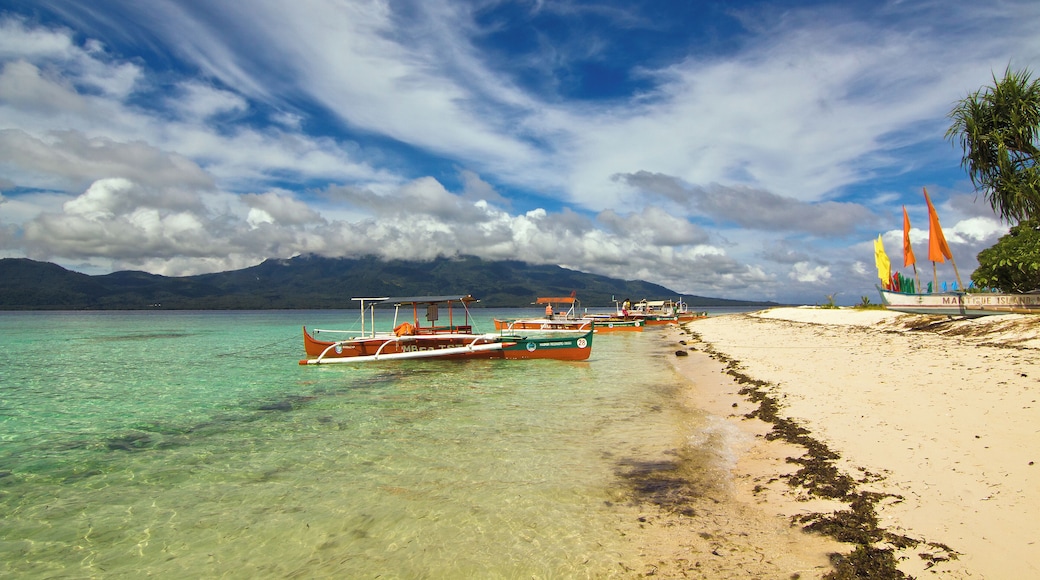A quick travel by boat from the volcanic island of Camiguin, Mantigue is known not only for its white sandy beaches but is also popular among divers for its rich marine biodiversity. #asia #philippines #camiguin #mantigueisland #island #sea #beach #travel #sky #clouds #nature