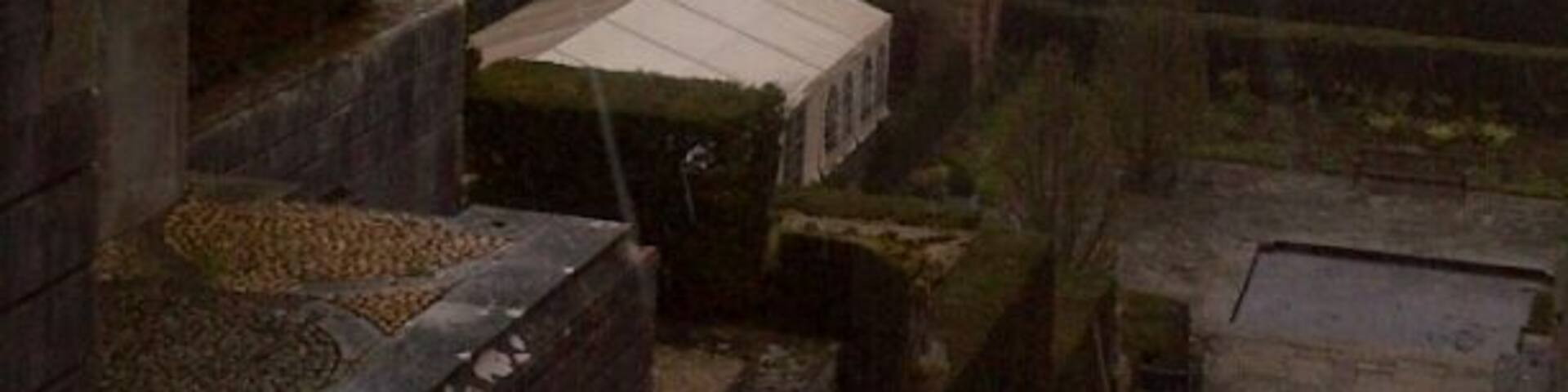 The English Channel with Port Lympne in the foreground during an April shower.