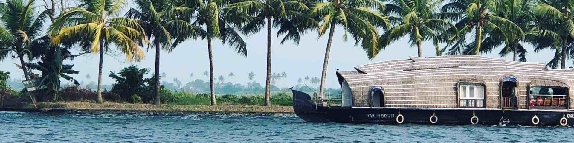 Stunning views on our houseboat tour in Alleppey.