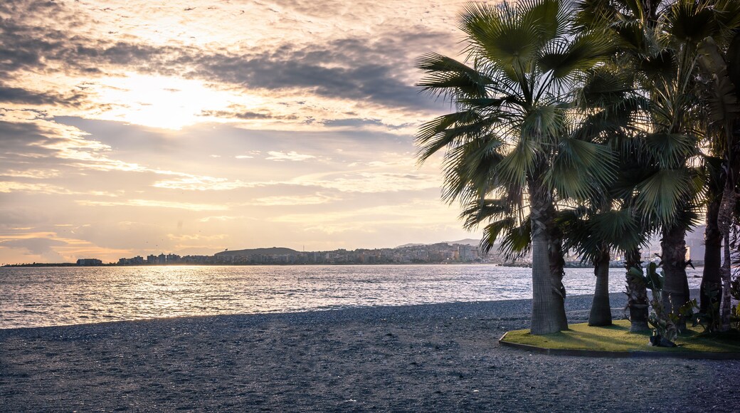 A beautiful sunset at the beach of Algarrobo. MALAGA