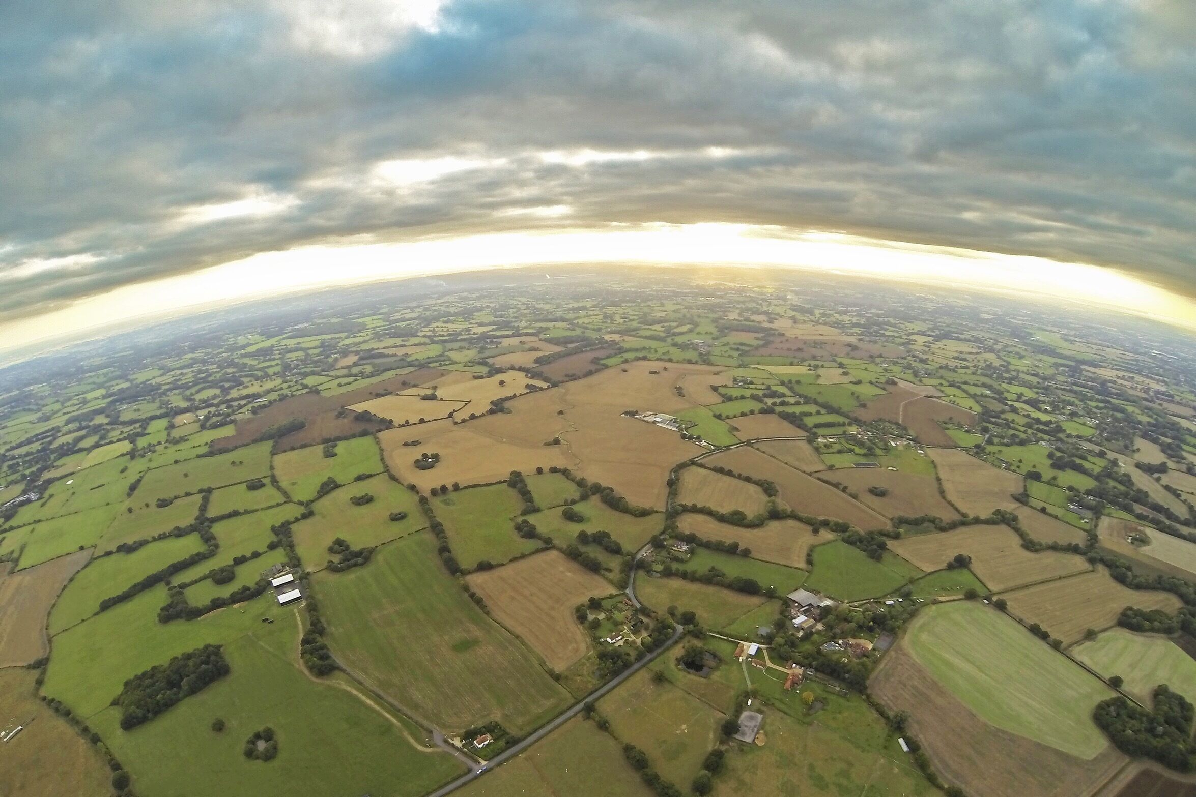 Taking in the amazing scenery over Kent from a hot air balloon.