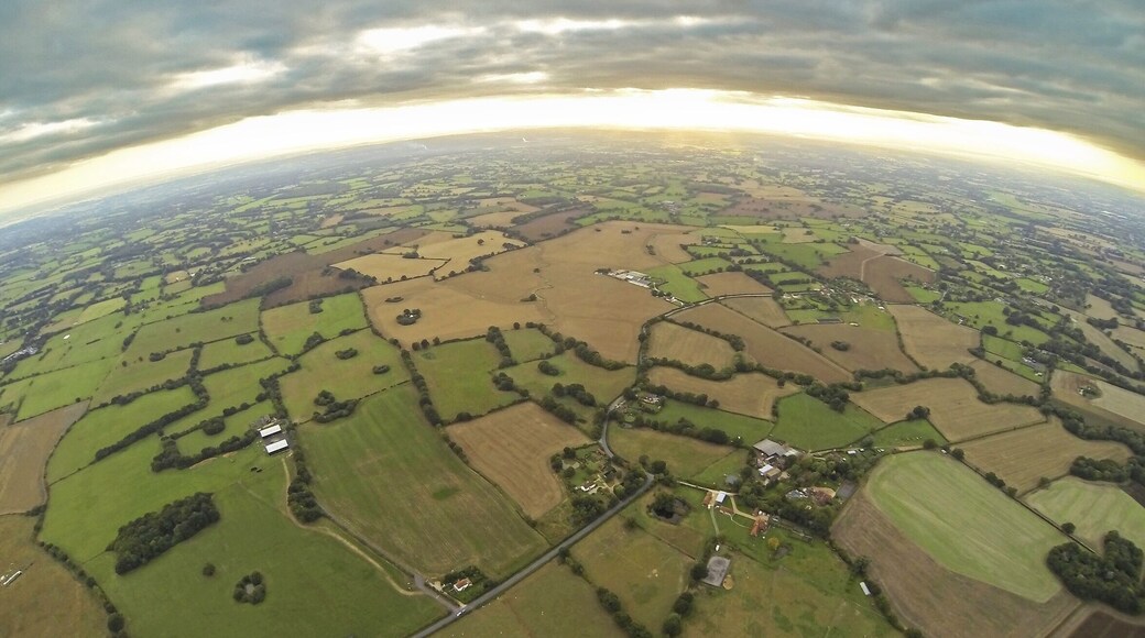 Taking in the amazing scenery over Kent from a hot air balloon.