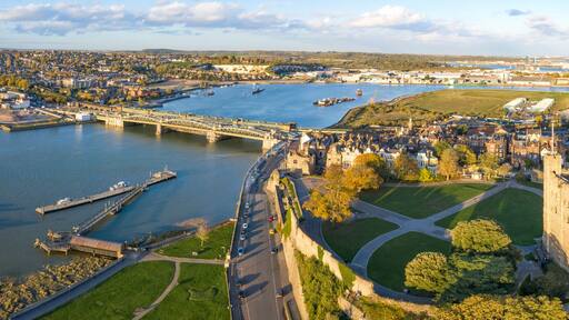Panorama of historical Rochester from above