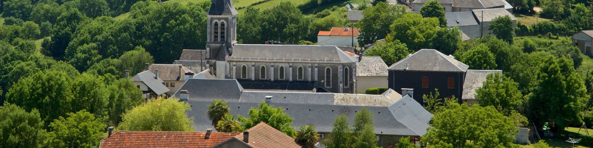 Mauvezin Chateau which includes a small town or village, tranquil scenes and landscape views