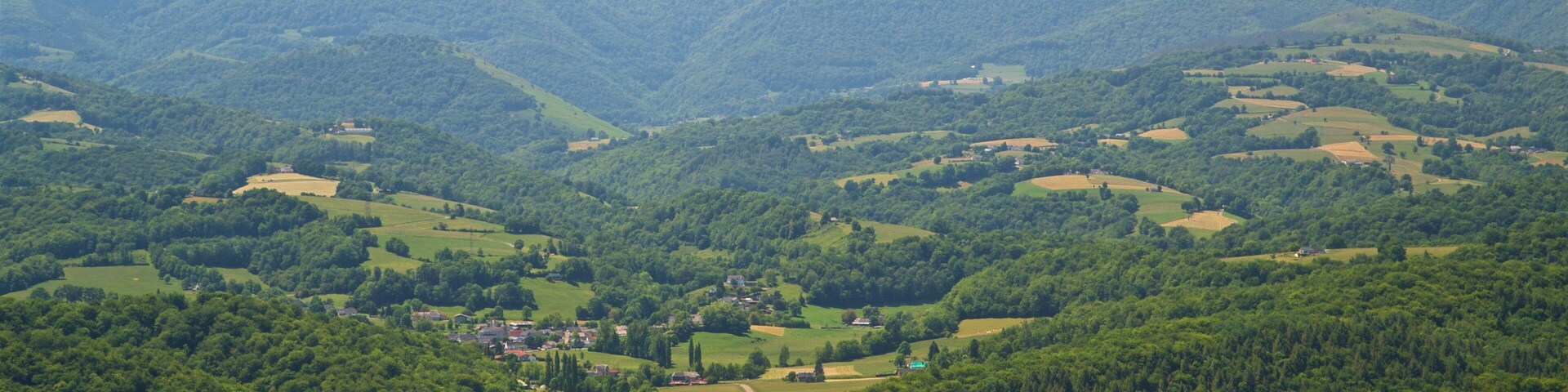 Mauvezin Chateau which includes a small town or village, landscape views and tranquil scenes