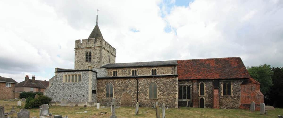 St Michael's parish church, Aveley, Essex, seen from the south