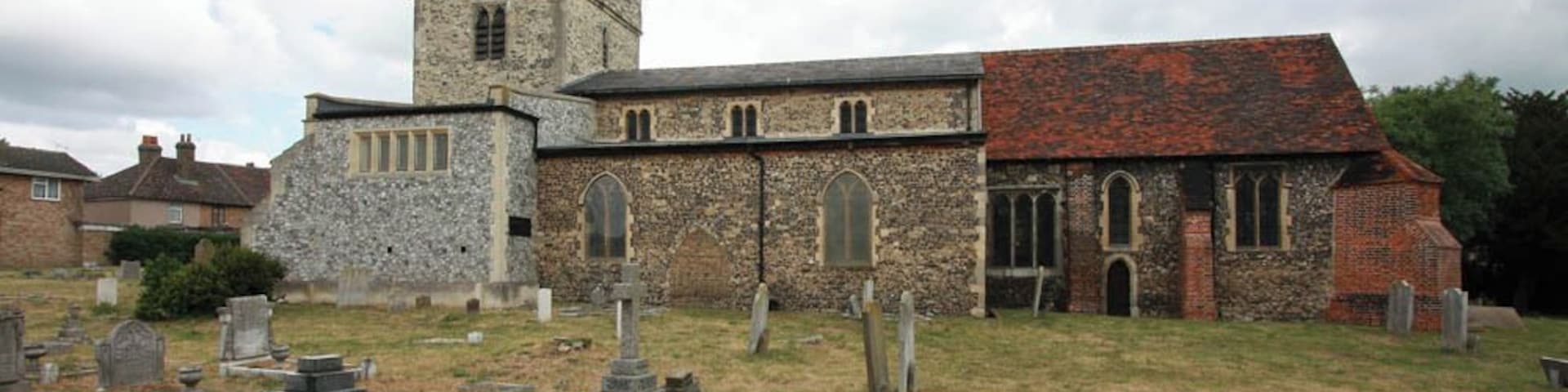 St Michael's parish church, Aveley, Essex, seen from the south