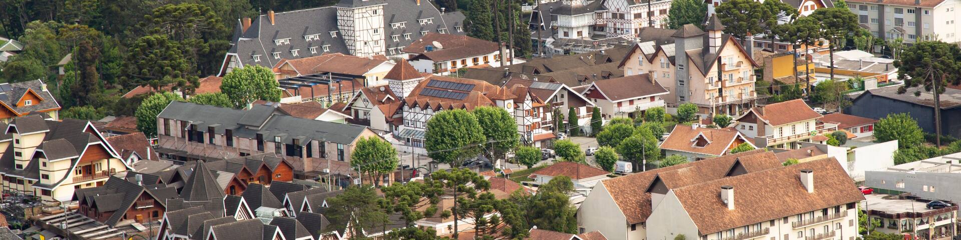 Aerial view of Campos do Jordão Tourist Center, Sao Paulo, Brazil. Top view