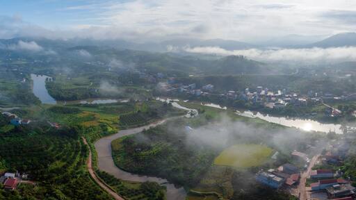Aerial view of Luc Ngan landscape, Bac Giang, Vietnam