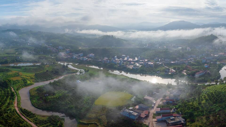 Aerial view of Luc Ngan landscape, Bac Giang, Vietnam