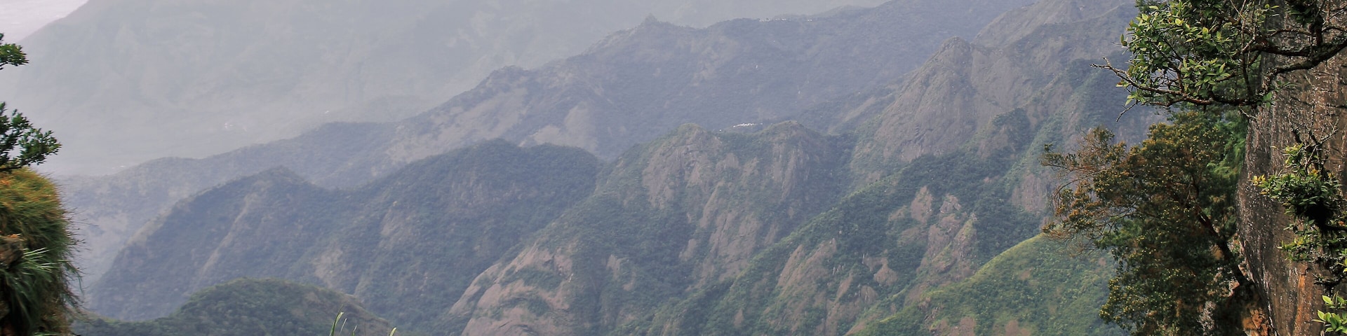 scenic beauty of palani hills (part of western ghats mountain range) from a view point at kodaikanal hillstation in tamilnadu, india