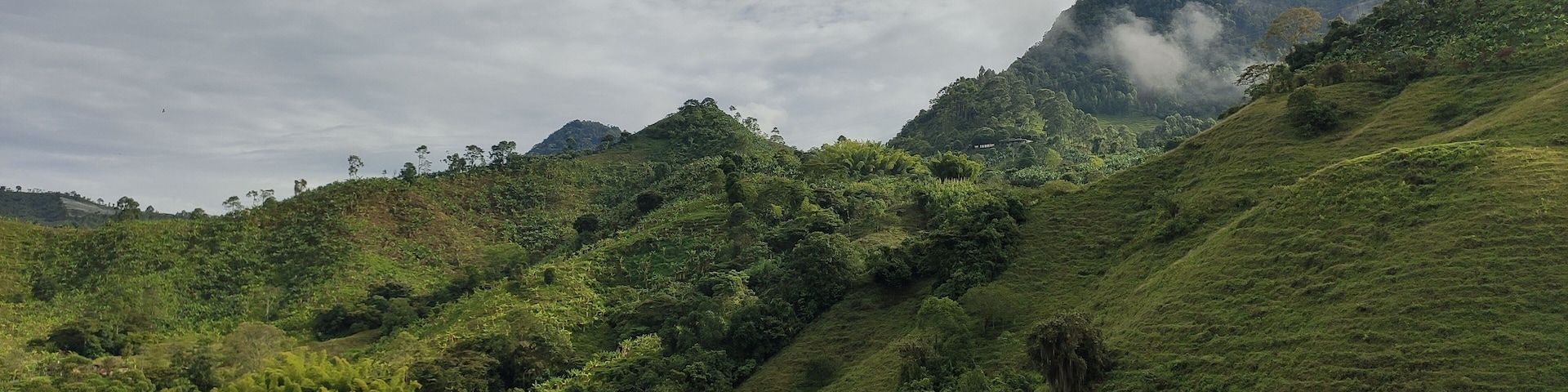 landscape with clouds in the Andes Mountains, Fusagasugá (Fusagasuga), Cundinamarca, Colombia.