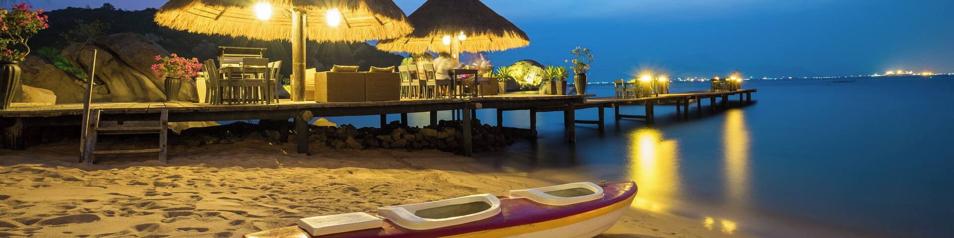 Beautiful, clean and fresh beach with rock and mountain around. Awesome place for holidays.