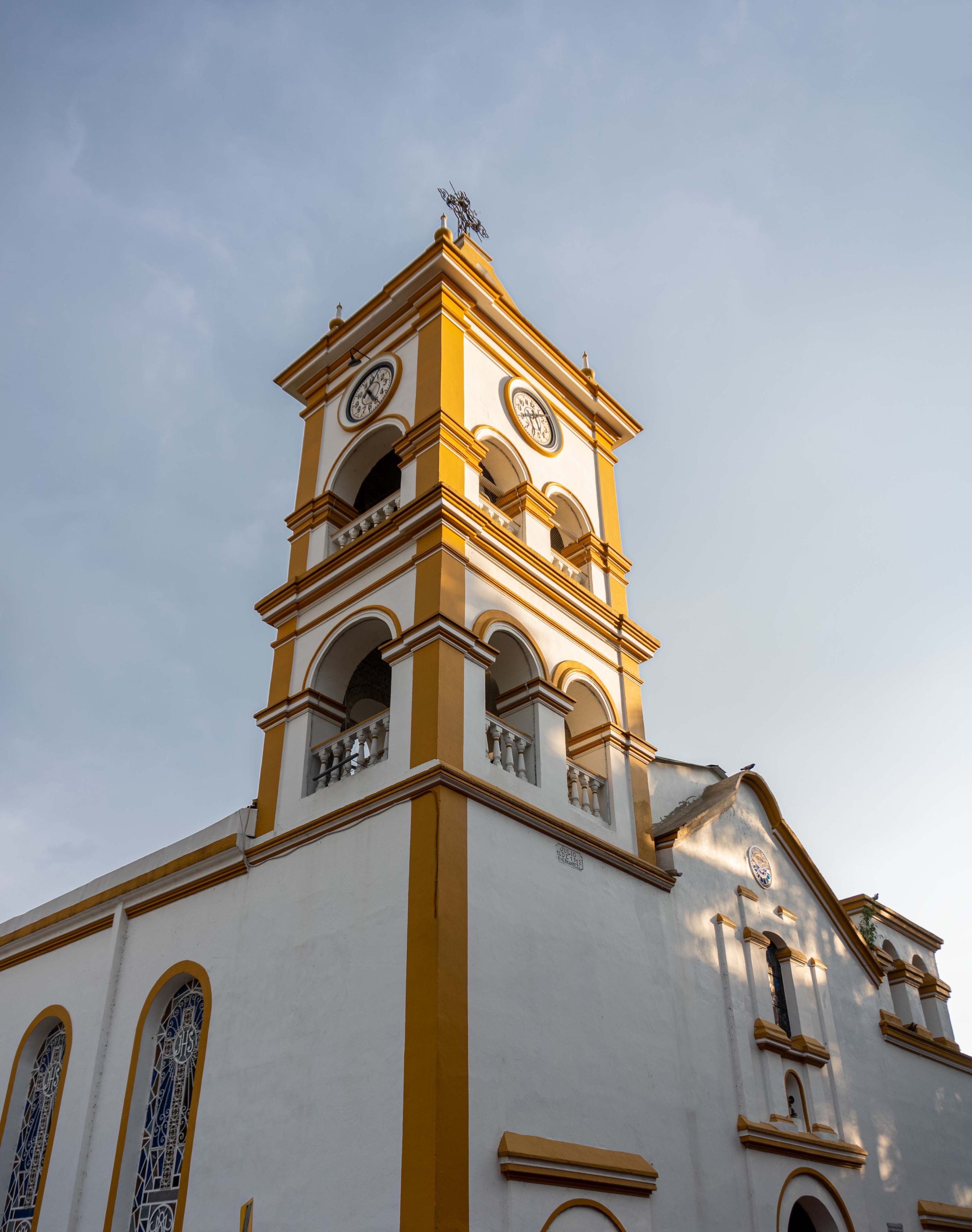 bell tower of the church of the holy sepulchre in Villeta Cundinamarca Colombia