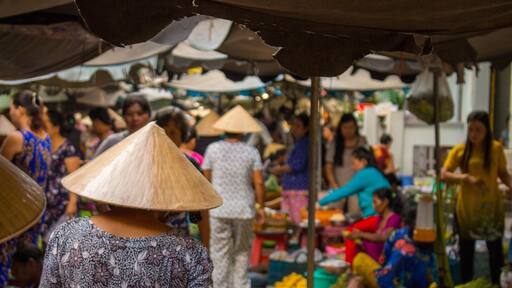 Morning market in Soc Trang Vietnam.