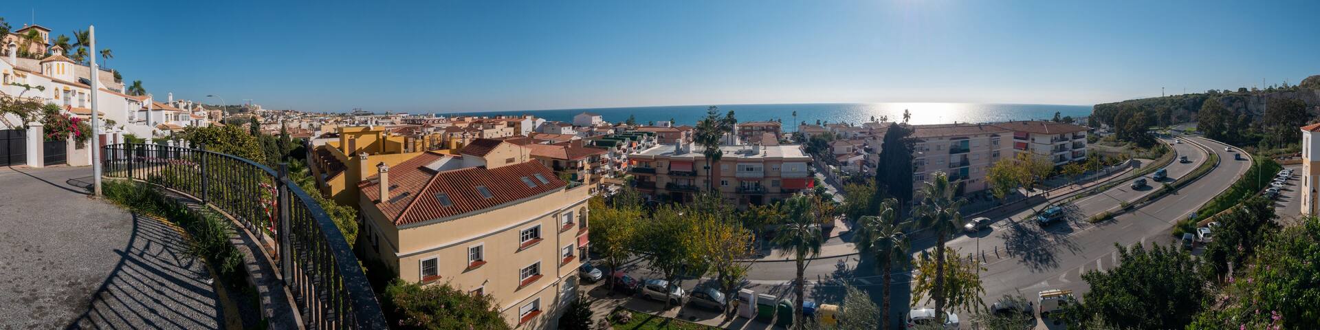 panoramic view from the top of la cala neighborhood in malaga