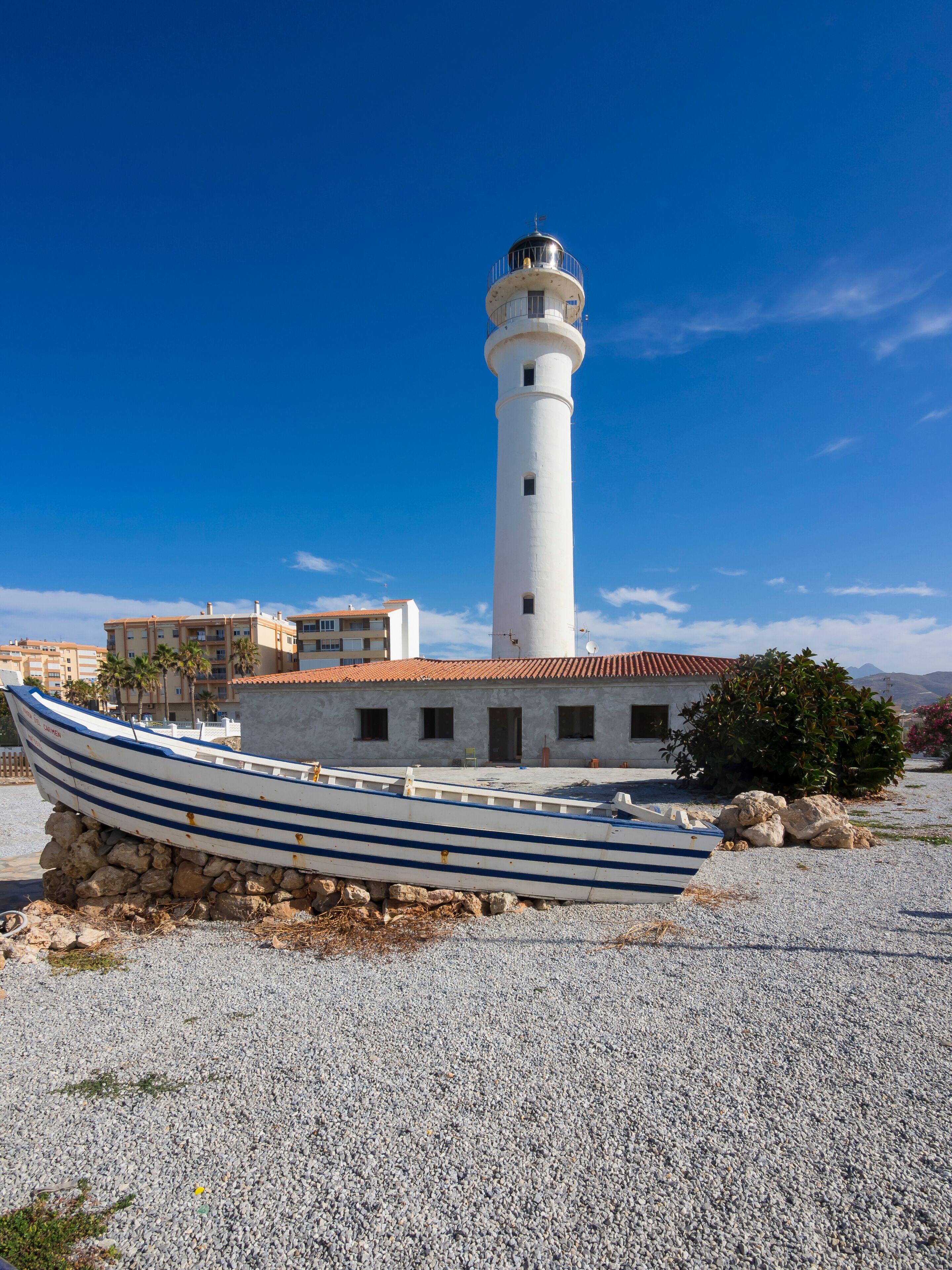 Leuchtturm Faro de Torrox bei Los Lanos, Urb. Centro International, Andalusien, Spanien, Europa