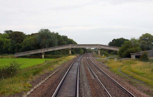 The Great Western Main Line at Ashbury Crossing, Vale of White Horse. The bridge was built for the local hunt to cross the railway.