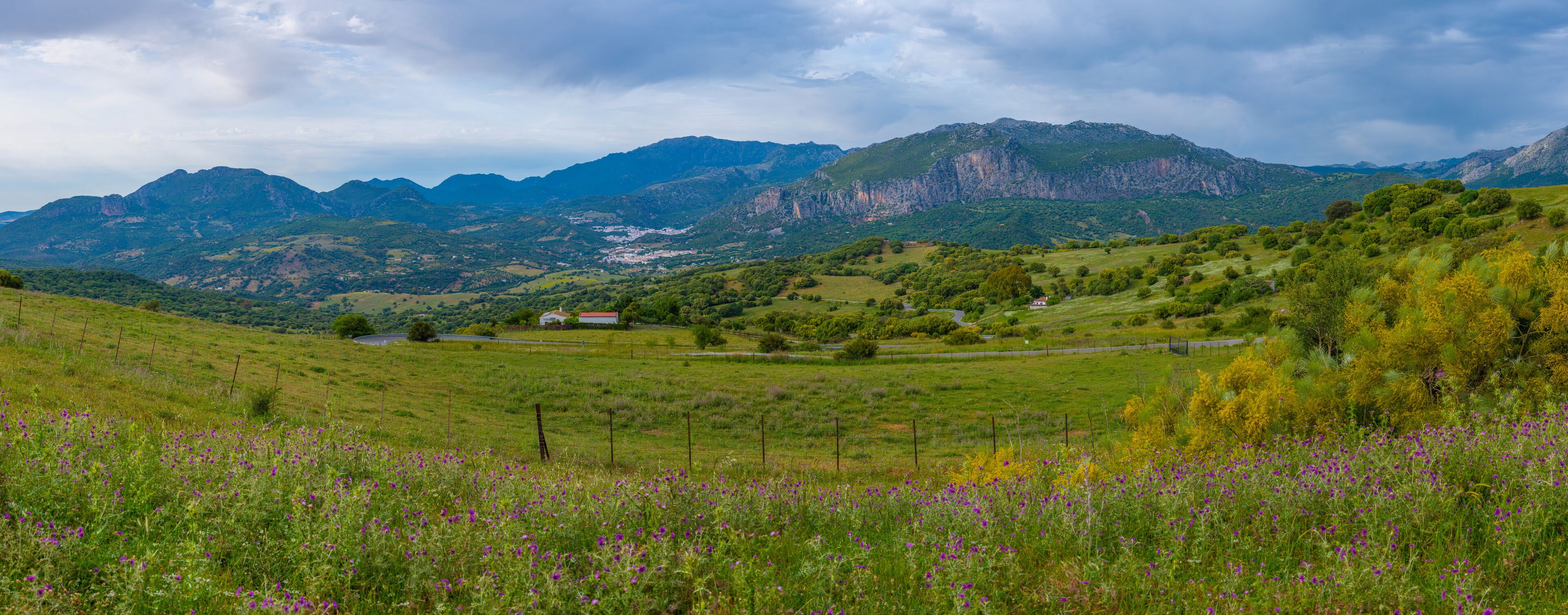 Landscape of Andalusia with Ubrique town, Spain