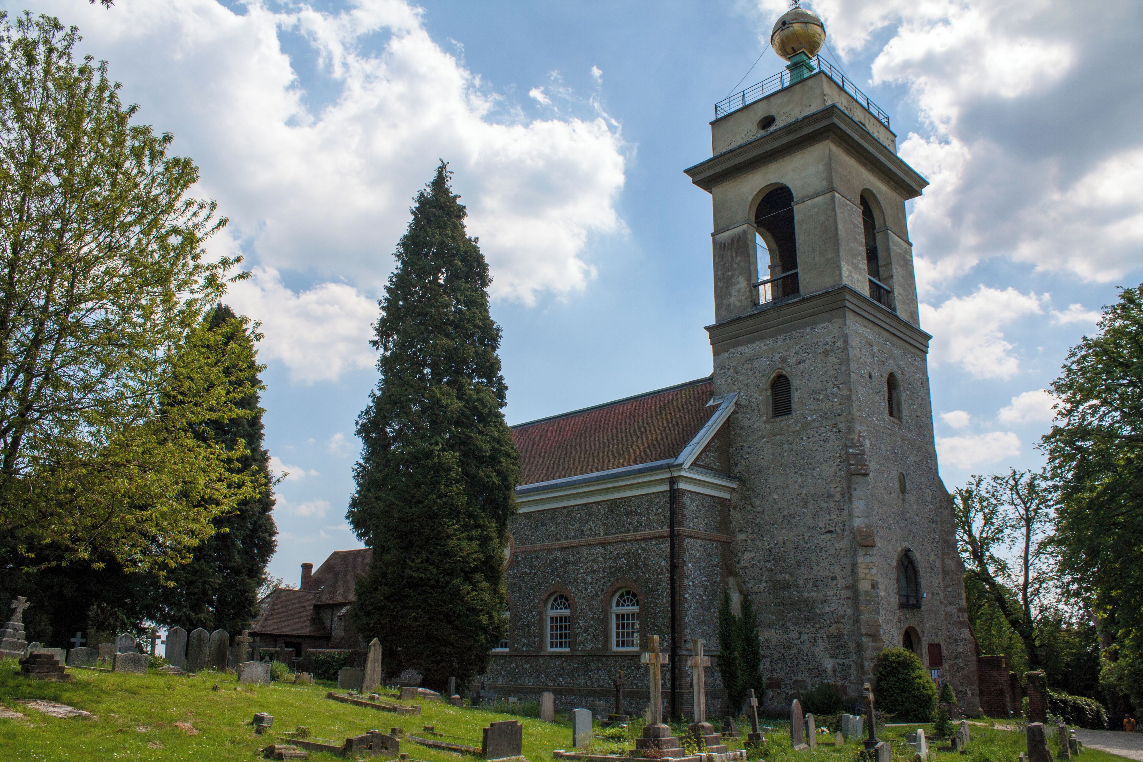 Church of England parish church of St Lawrence, West Wycombe, Buckinghamshire.