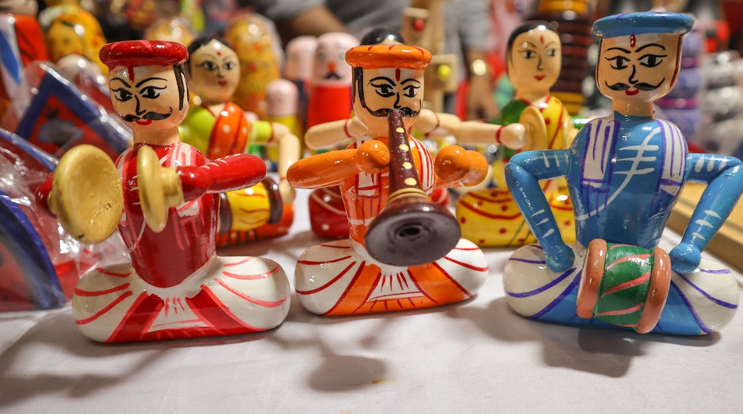 A beautiful collection of Toys in vibrant colors depicting Indian musicians during wedding ceremony made from soft wood are widely popular with the Kids in South India.