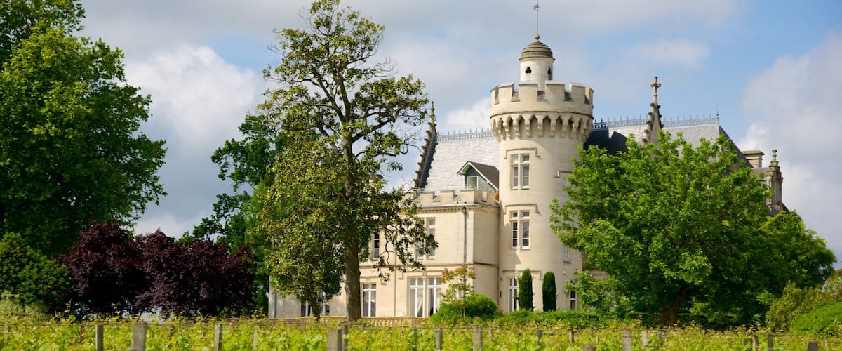 Chateau Pape Clement featuring heritage elements, a garden and a castle
