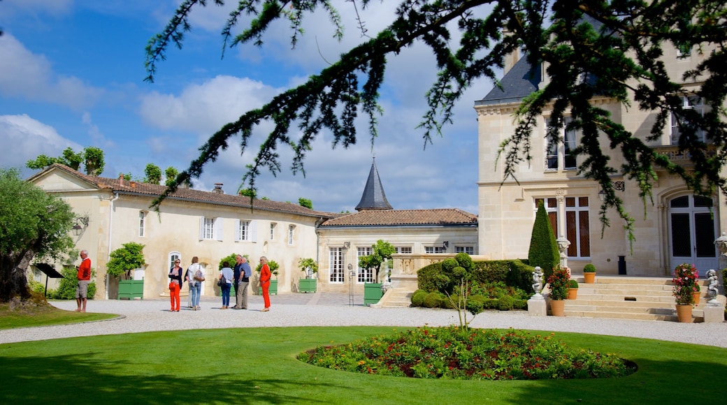Chateau Pape Clement showing a garden and a castle