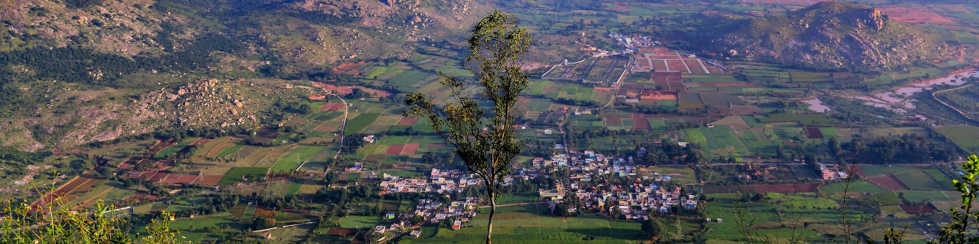 Aerial view of hill top. Nandi hills top, Bangalore