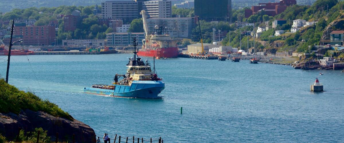 Fort Amherst featuring a city and a bay or harbor