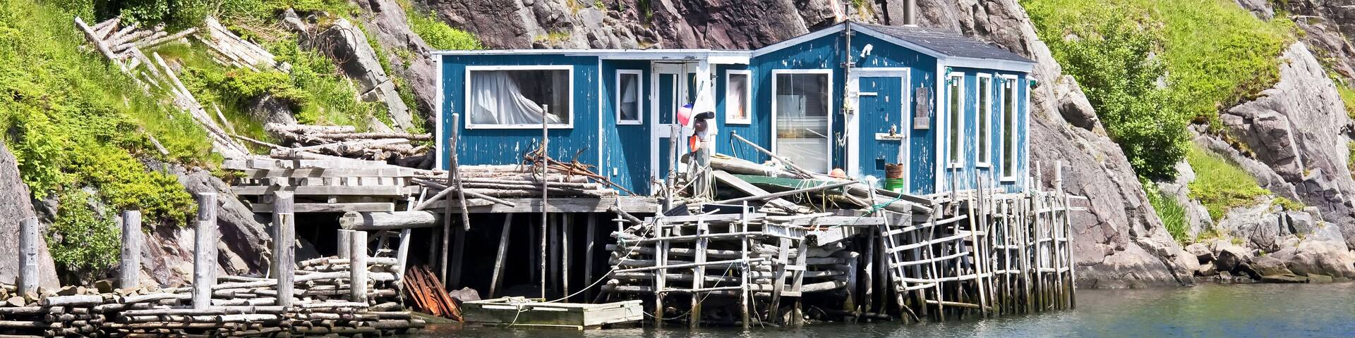 Waterway leading to the ocean at Quidi Vidi (part of St. John's), Newfoundland, Canada