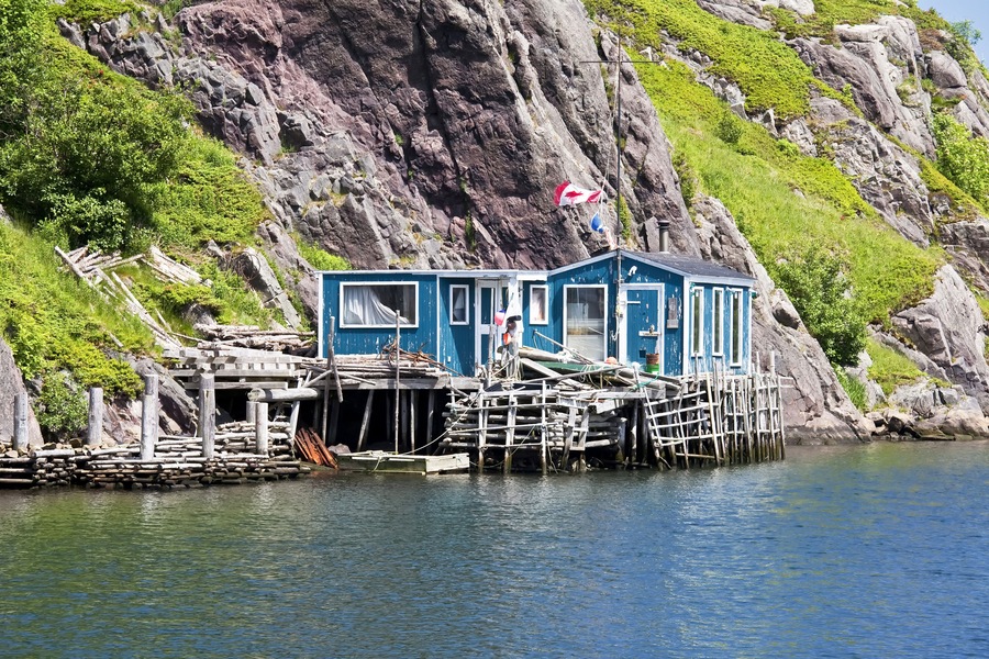 Waterway leading to the ocean at Quidi Vidi (part of St. John's), Newfoundland, Canada