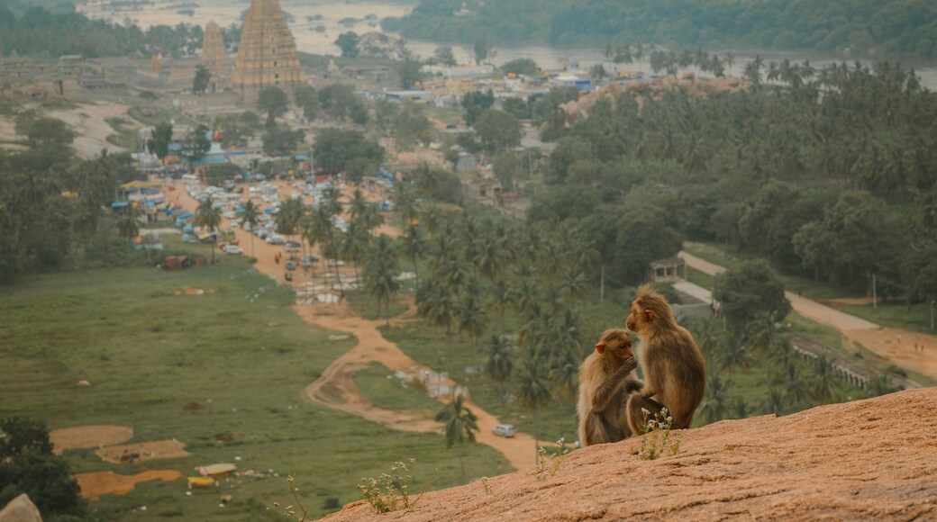 View of mountains and Tungabhadra river in Hampi, India