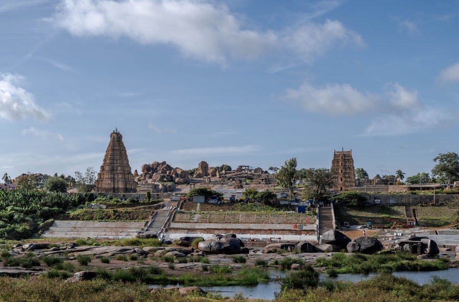 The Tungabhadra River, on the banks of which the city of Vijayanagara was built. India.