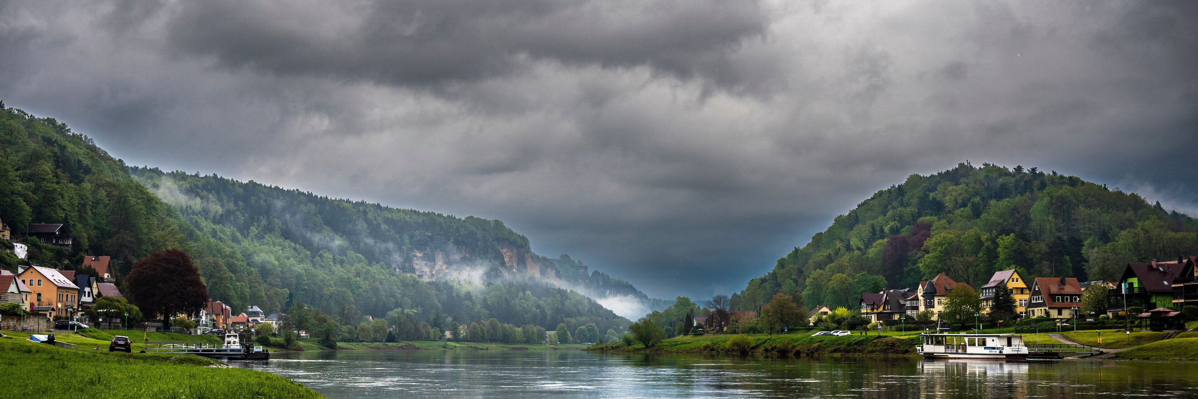 Die Elbe bei Stadt Wehlen/Sächsische Schweiz am Morgen 5