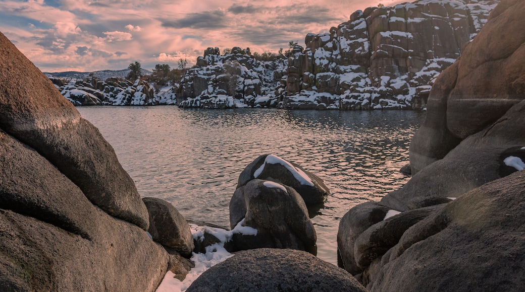 Scenic Winter Landscape at Watson lake Prescott Arizona