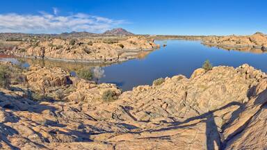 Aerial view of Granite Cliffs at Willow Lake, Arizona, USA