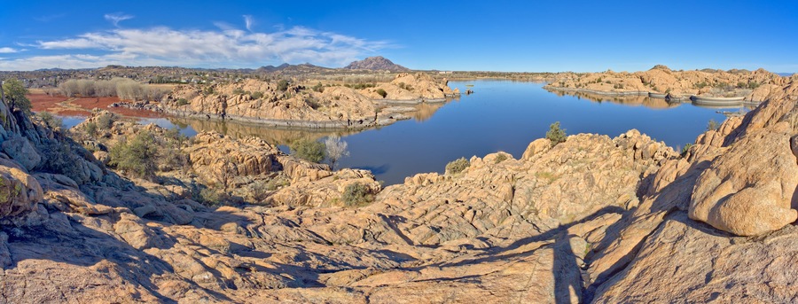 Aerial view of Granite Cliffs at Willow Lake, Arizona, USA