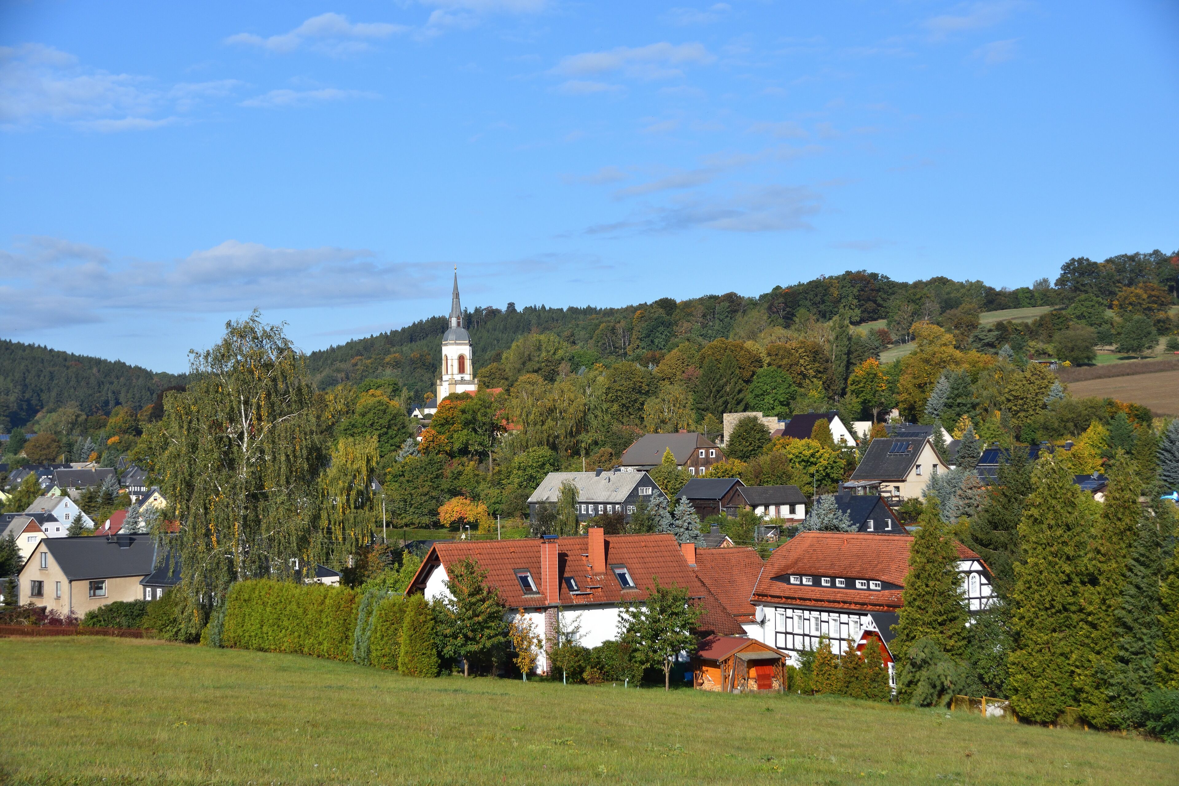 Blick auf Wehrsdorf in der Oberlausitz	